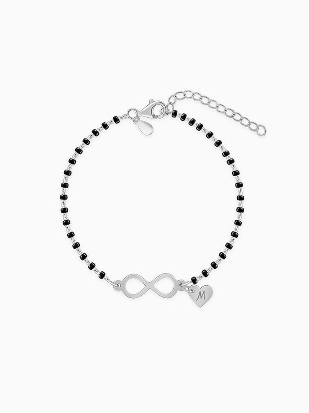 Silver Personalised Infinity Love Mangalsutra Bracelet