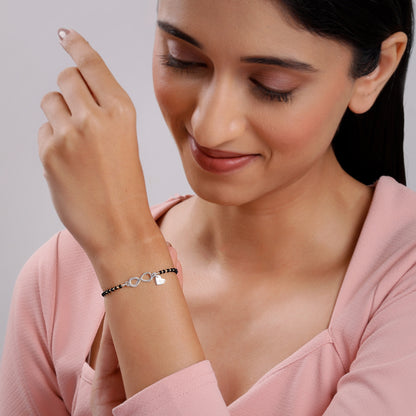 Silver Personalised Infinity Love Mangalsutra Bracelet
