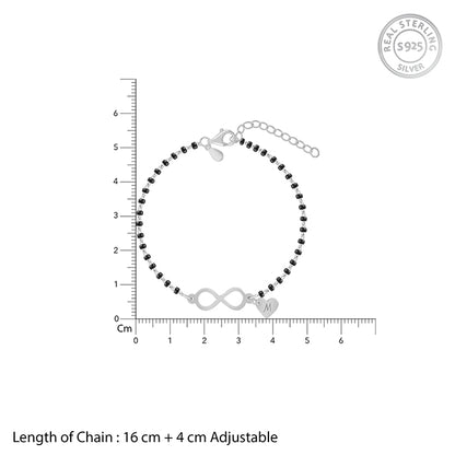 Silver Personalised Infinity Love Mangalsutra Bracelet