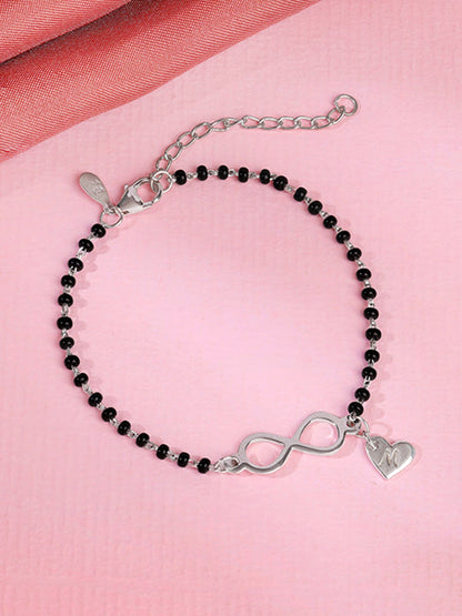 Silver Personalised Infinity Love Mangalsutra Bracelet