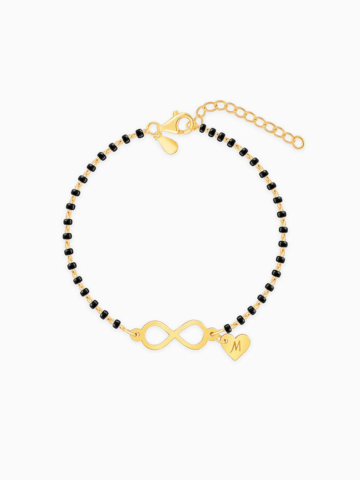 Golden Personalised Infinity Love Mangalsutra Bracelet