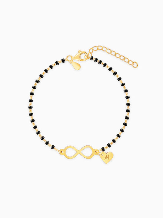 Golden Personalised Infinity Love Mangalsutra Bracelet