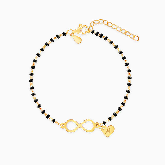 Golden Personalised Infinity Love Mangalsutra Bracelet