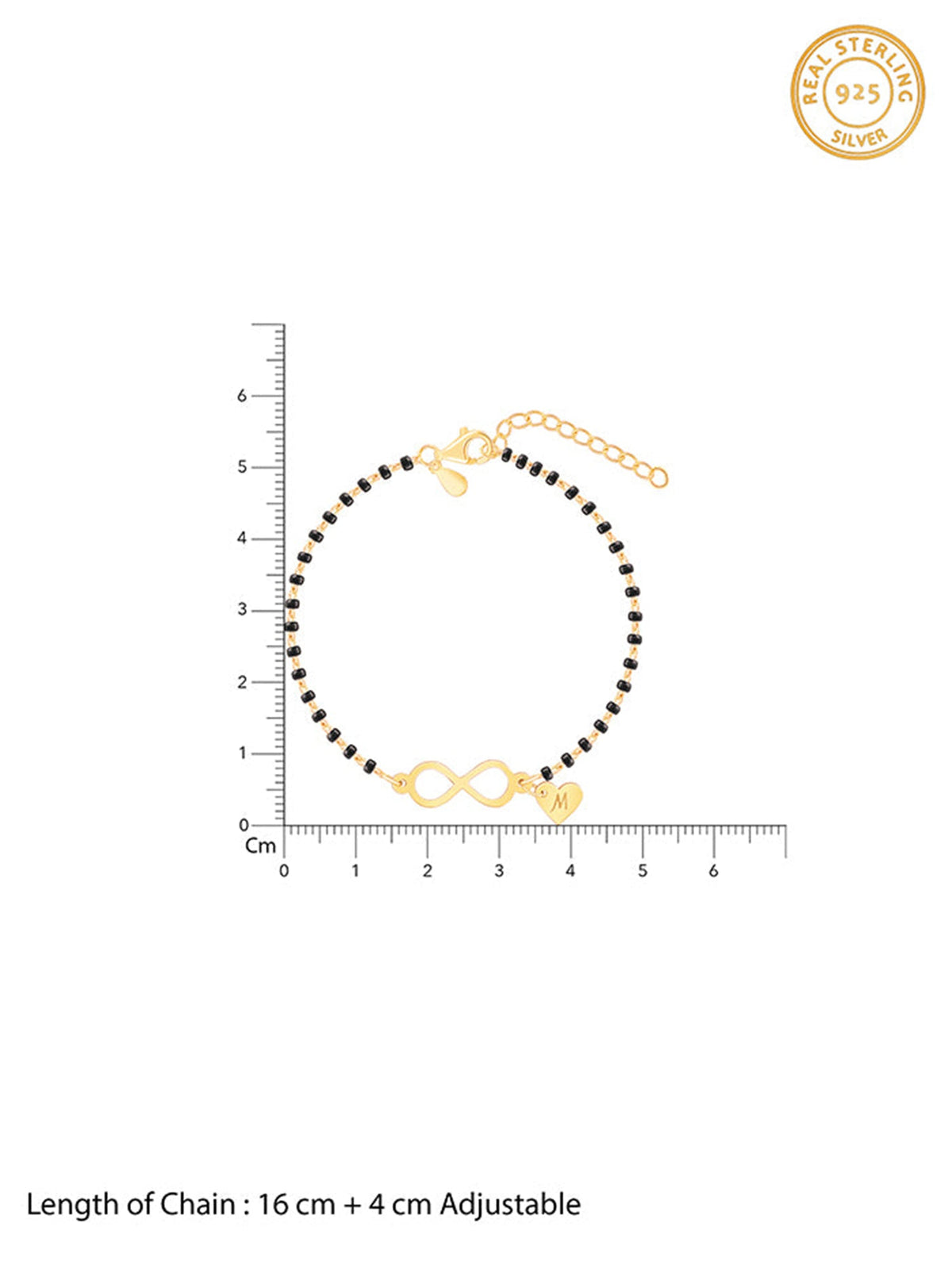 Golden Personalised Infinity Love Mangalsutra Bracelet