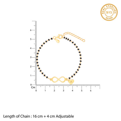 Golden Personalised Infinity Love Mangalsutra Bracelet