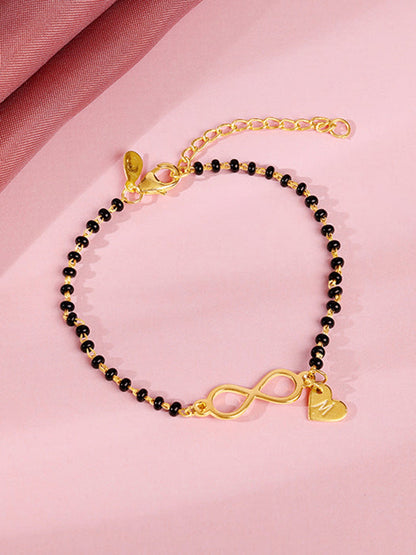 Golden Personalised Infinity Love Mangalsutra Bracelet