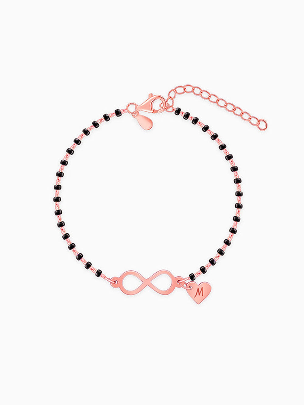 Rose Gold Personalised Infinity Love Mangalsutra Bracelet