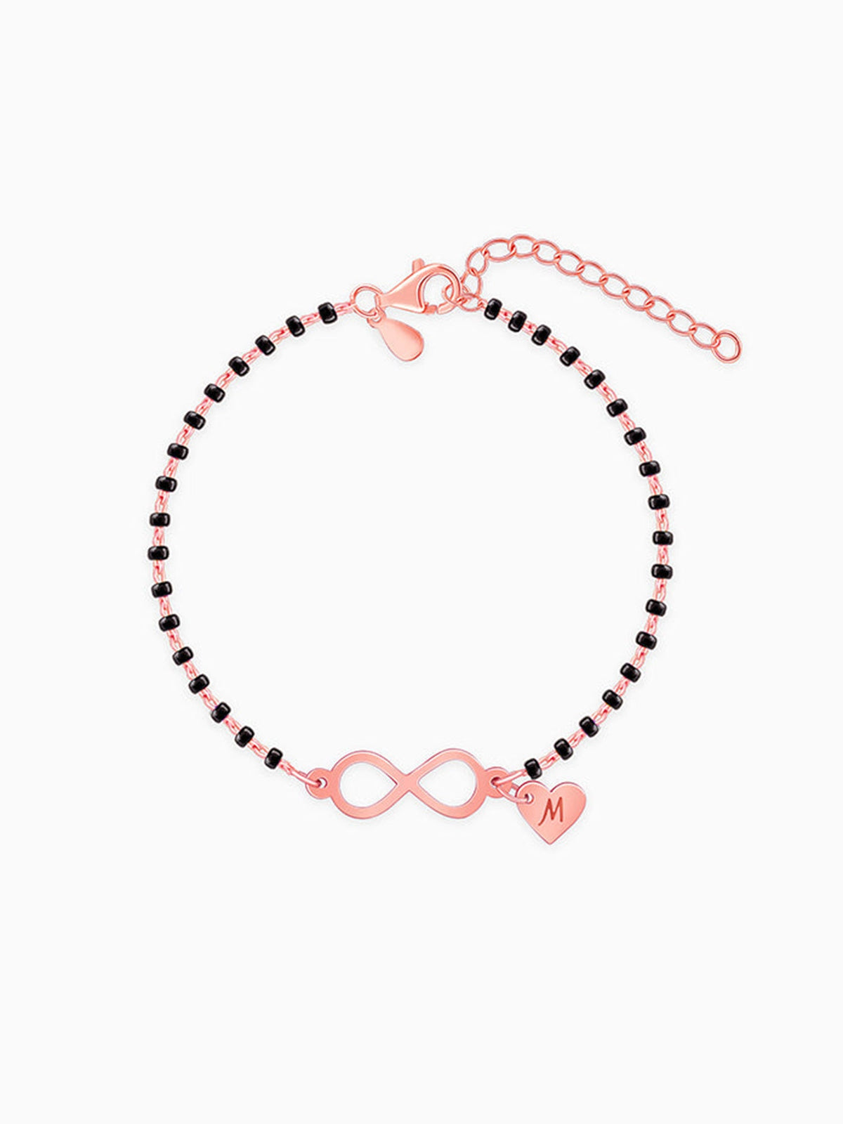 Rose Gold Personalised Infinity Love Mangalsutra Bracelet