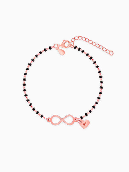 Rose Gold Personalised Infinity Love Mangalsutra Bracelet