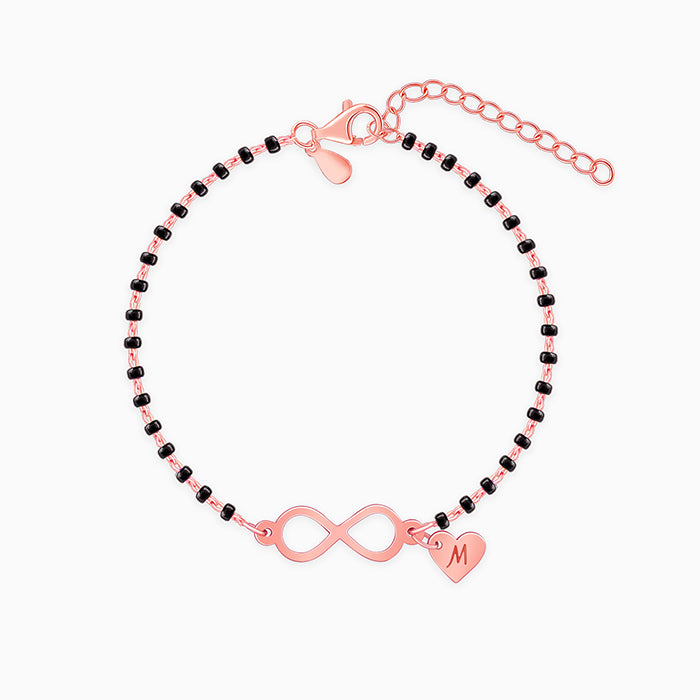 Rose Gold Personalised Infinity Love Mangalsutra Bracelet