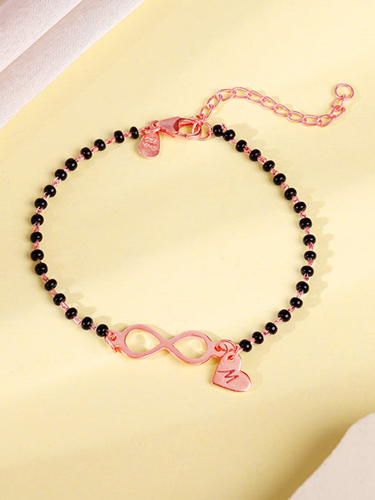 Rose Gold Personalised Infinity Love Mangalsutra Bracelet