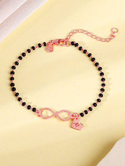 Rose Gold Personalised Infinity Love Mangalsutra Bracelet