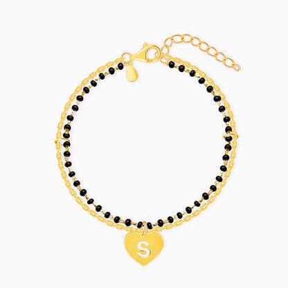Golden Personalised Heartfelt Initial Mangalsutra Bracelet