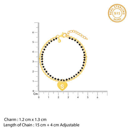 Golden Personalised Heartfelt Initial Mangalsutra Bracelet