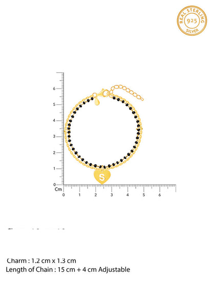 Golden Personalised Heartfelt Initial Mangalsutra Bracelet