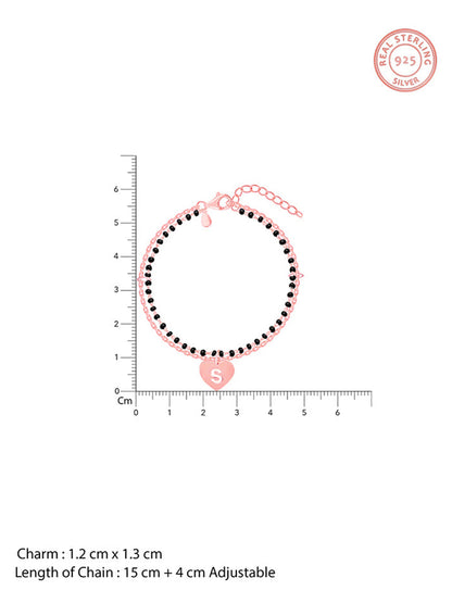 Rose Gold Personalised Heartfelt Initial Mangalsutra Bracelet