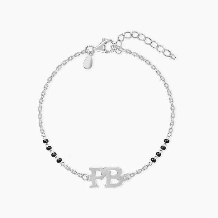 Silver Personalised Signature Initial Mangalsutra Bracelet
