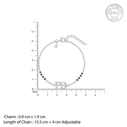 Silver Personalised Signature Initial Mangalsutra Bracelet