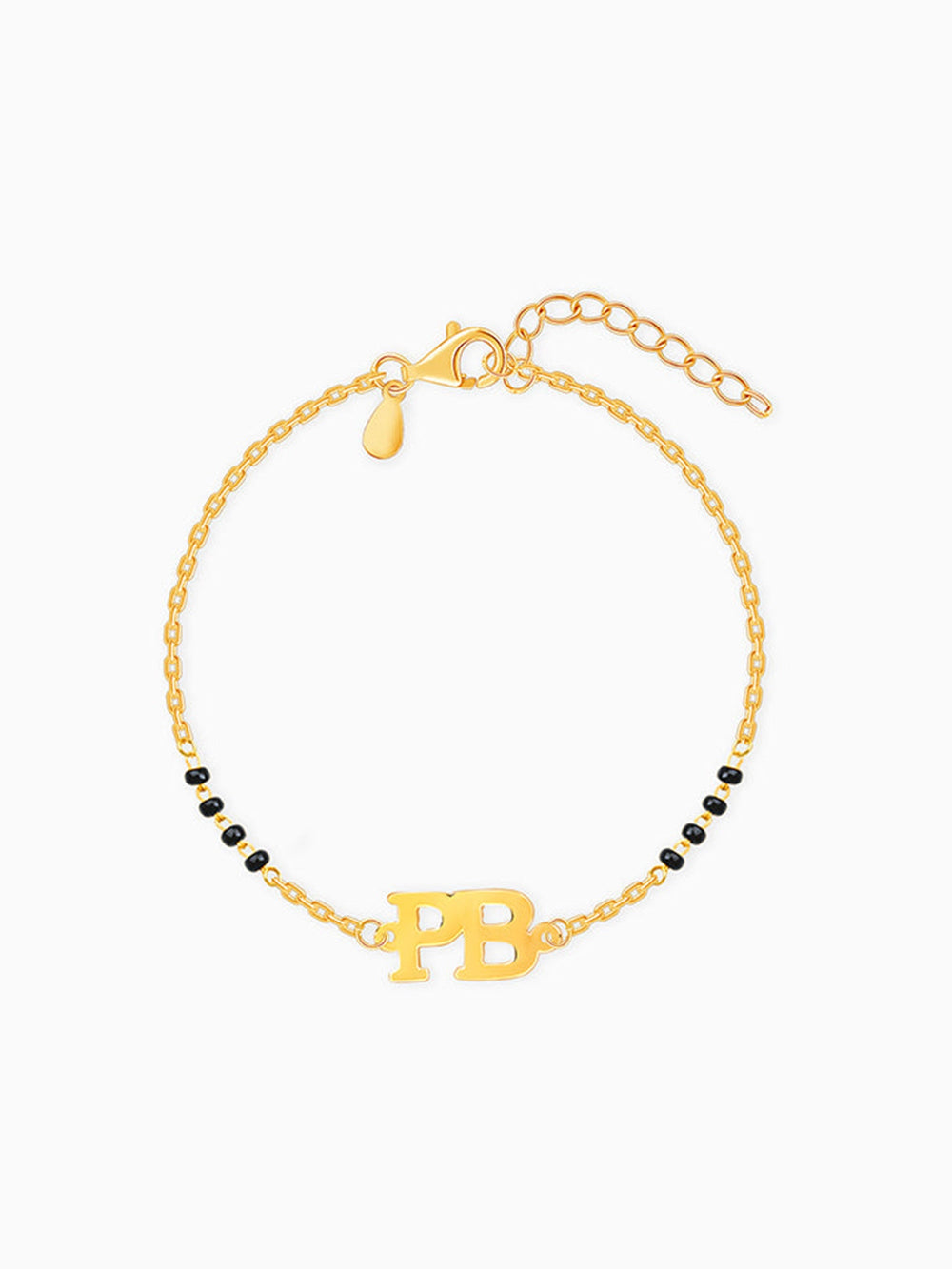 Golden Personalised Signature Initial Mangalsutra Bracelet