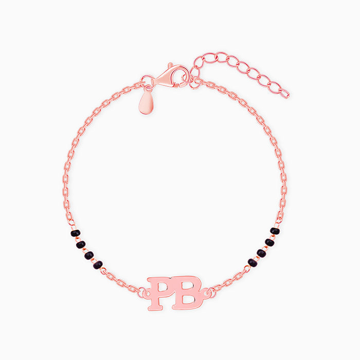 Rose Gold Personalised Signature Initial Mangalsutra Bracelet