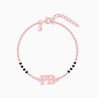 Rose Gold Personalised Signature Initial Mangalsutra Bracelet