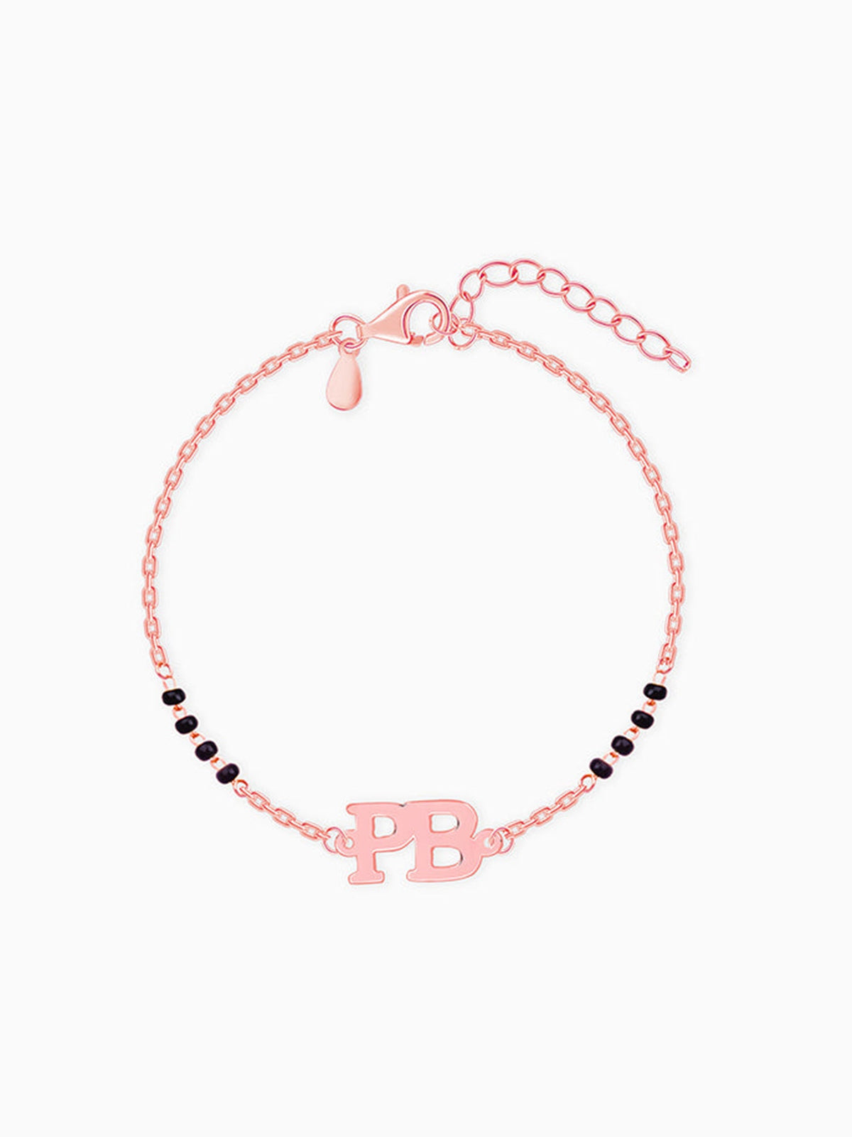 Rose Gold Personalised Signature Initial Mangalsutra Bracelet