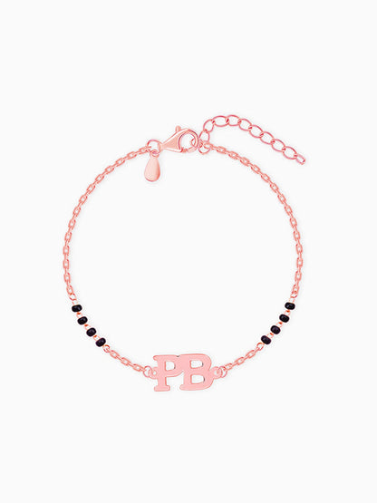 Rose Gold Personalised Signature Initial Mangalsutra Bracelet