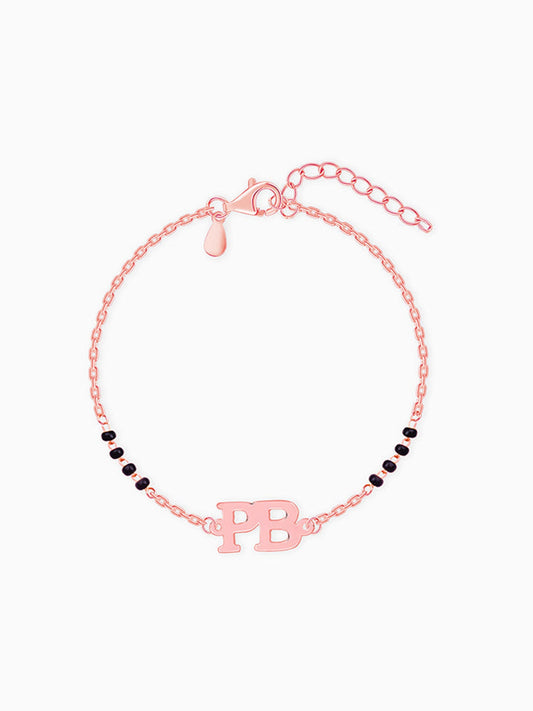Rose Gold Personalised Signature Initial Mangalsutra Bracelet