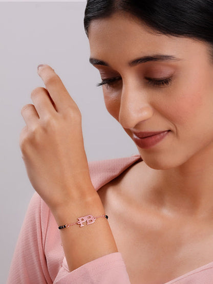 Rose Gold Personalised Signature Initial Mangalsutra Bracelet
