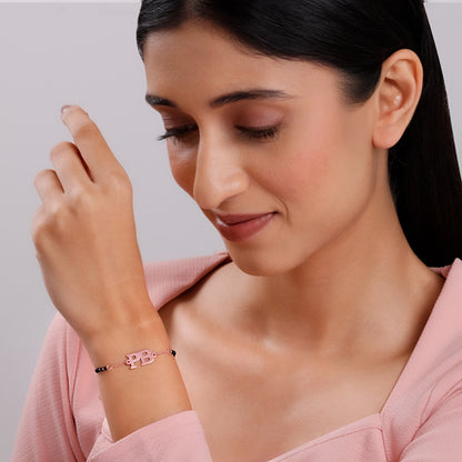 Rose Gold Personalised Signature Initial Mangalsutra Bracelet