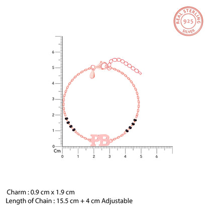 Rose Gold Personalised Signature Initial Mangalsutra Bracelet