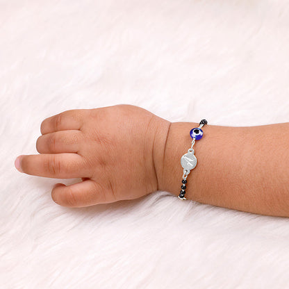 Silver Personalised Nazariya Kids Bracelet (0 - 2 Years)