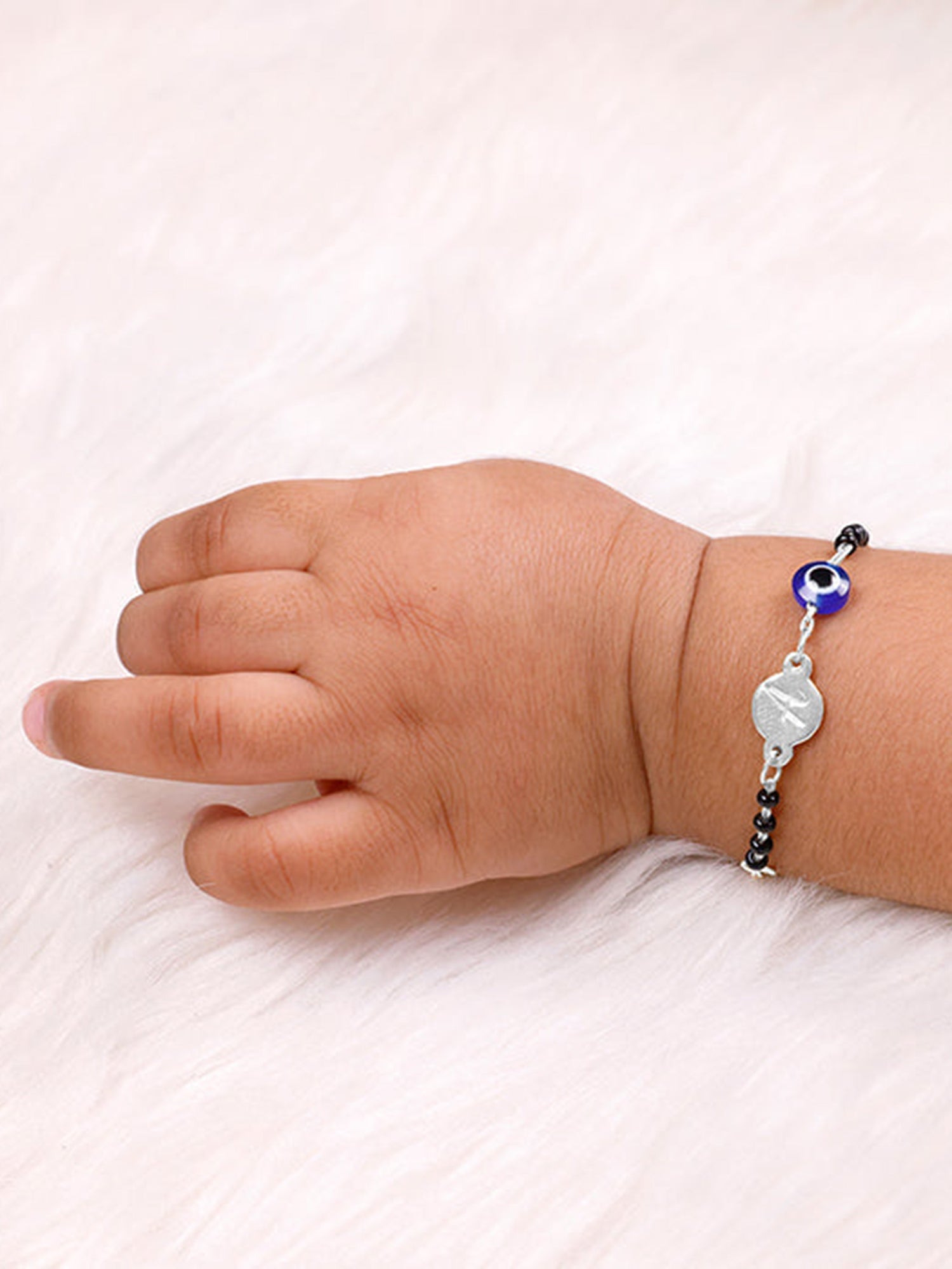 Silver Personalised Nazariya Kids Bracelet (0 - 2 Years)