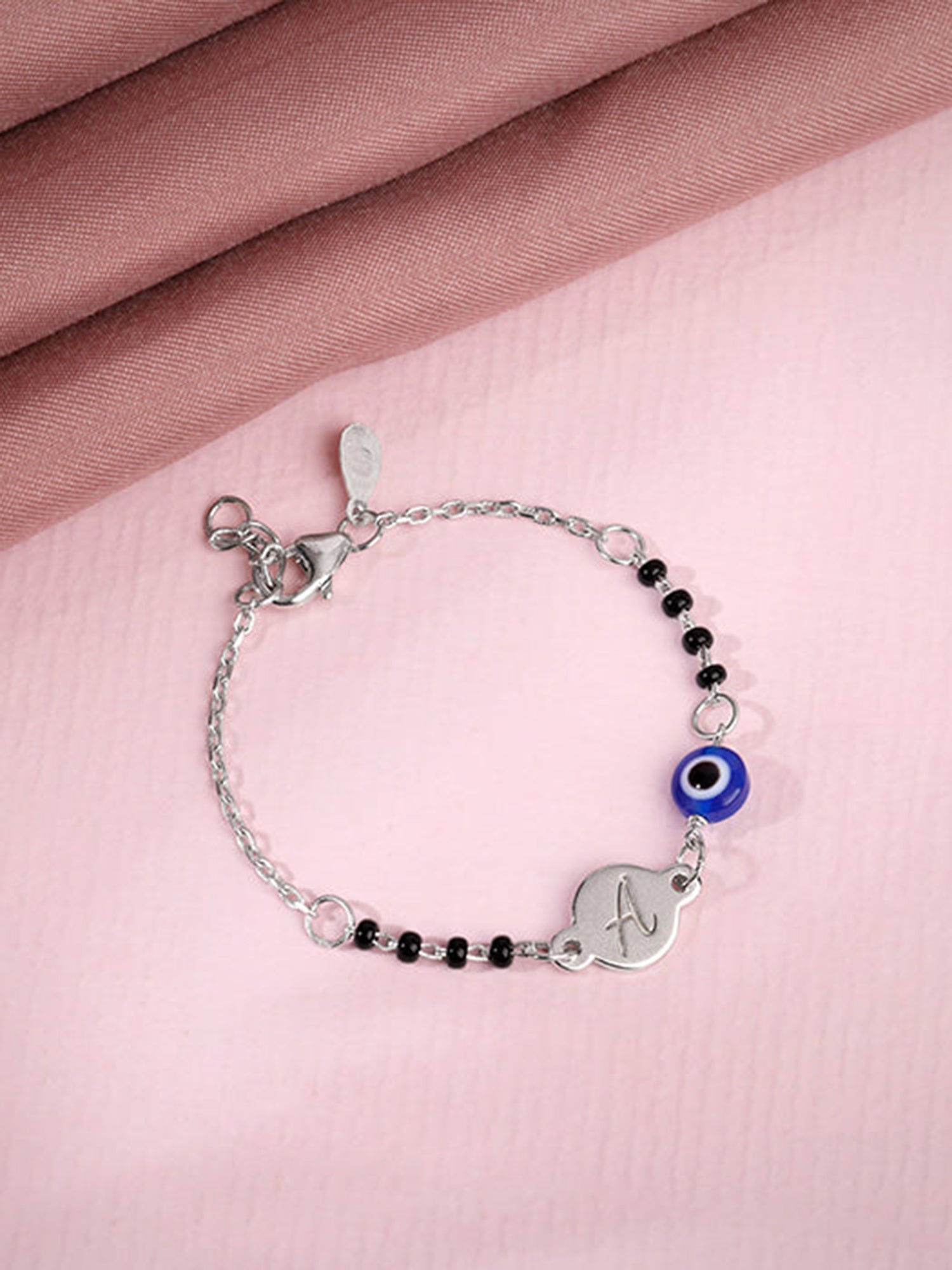Silver Personalised Nazariya Kids Bracelet (0 - 2 Years)