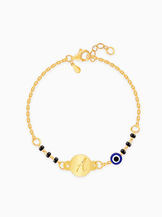Golden Personalised Nazariya Kids Bracelet (0 - 2 Years)
