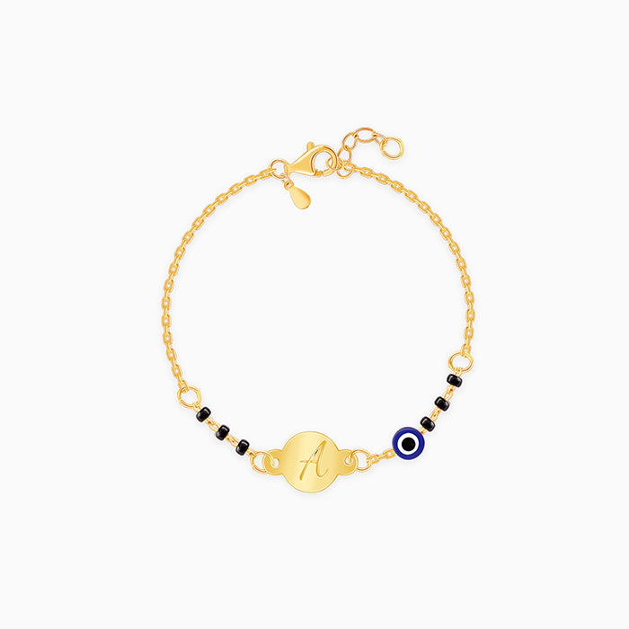 Golden Personalised Nazariya Kids Bracelet (0 - 2 Years)