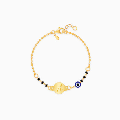 Golden Personalised Nazariya Kids Bracelet (0 - 2 Years)