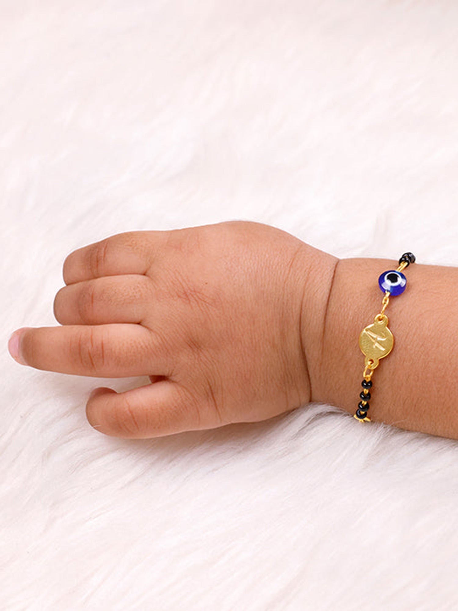 Golden Personalised Nazariya Kids Bracelet (0 - 2 Years)