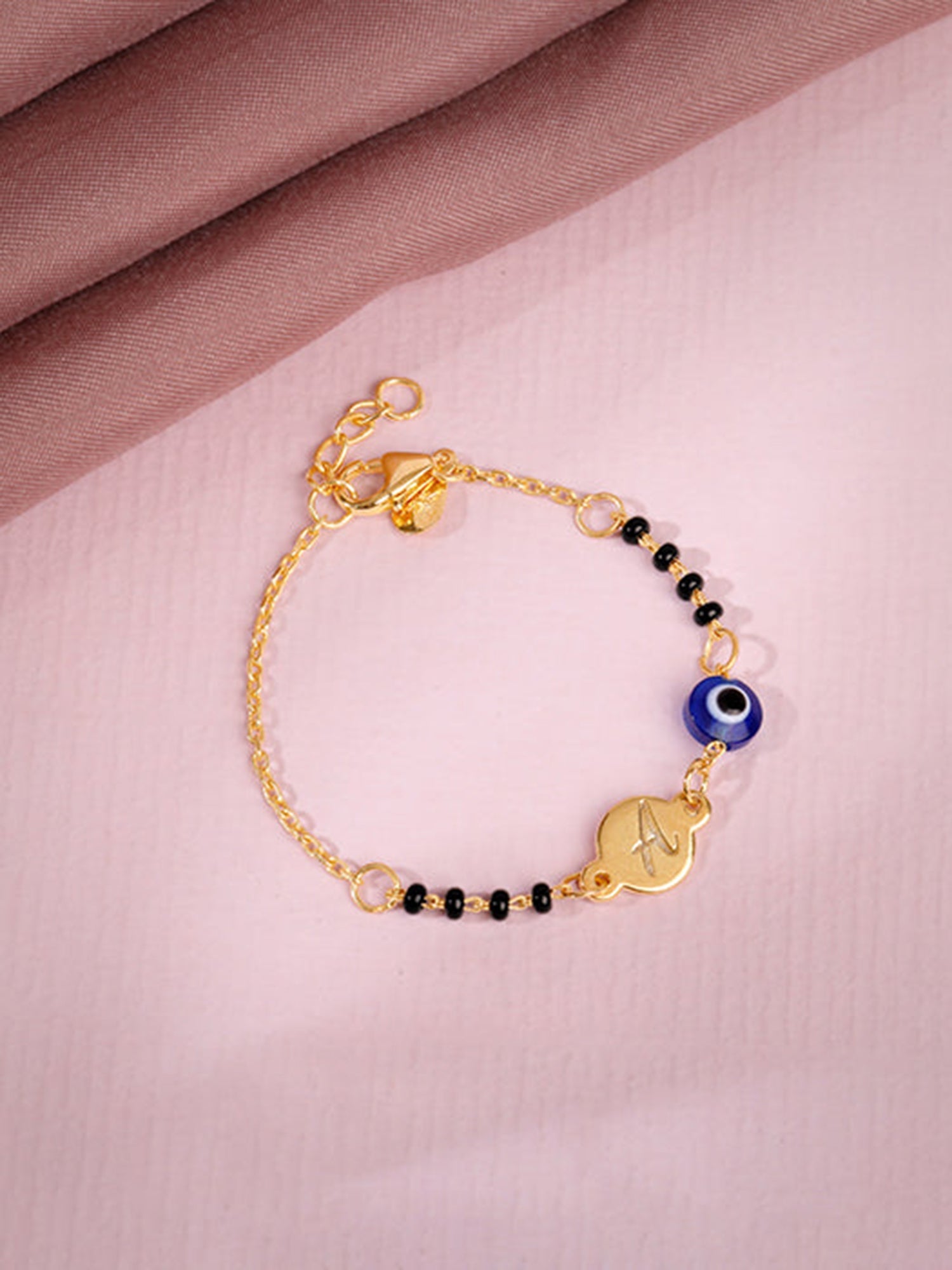 Golden Personalised Nazariya Kids Bracelet (0 - 2 Years)