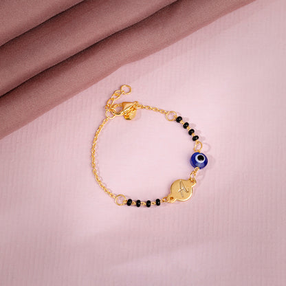 Golden Personalised Nazariya Kids Bracelet (0 - 2 Years)