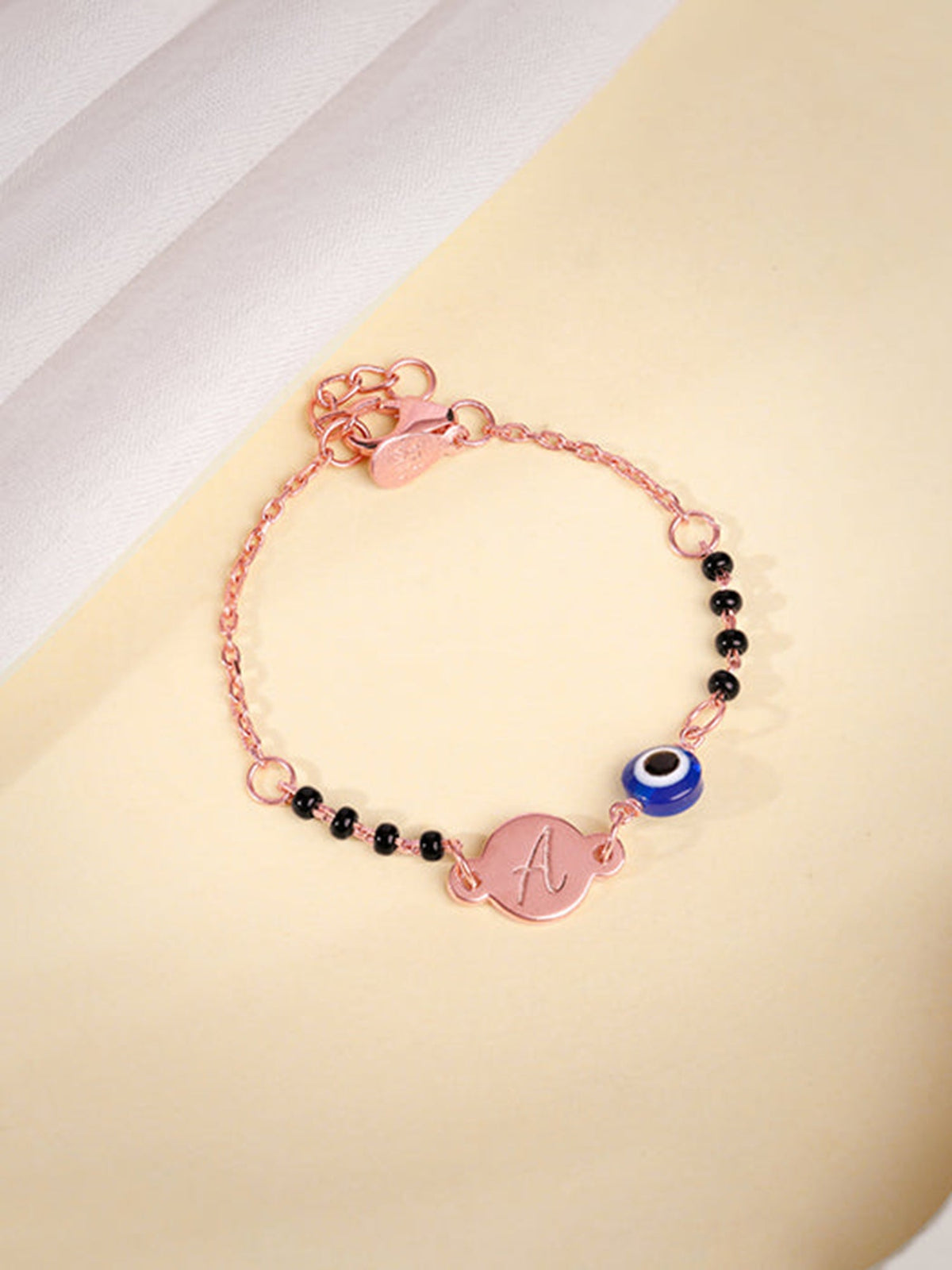 Rose Gold Personalised Nazariya Kids Bracelet (0 - 2 Years)