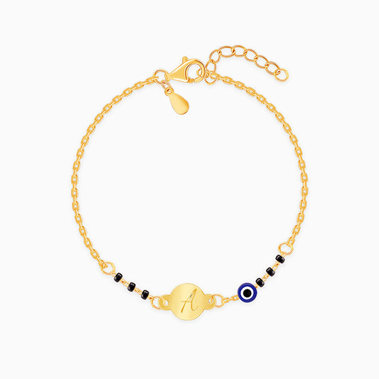 Golden Personalised Nazariya Kids Bracelet (2 - 8 Years)
