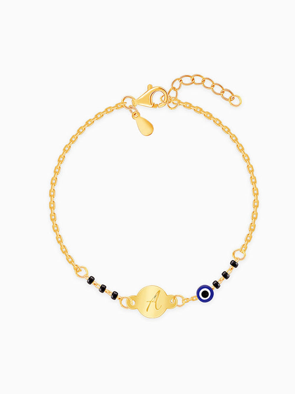 Golden Personalised Nazariya Kids Bracelet (2 - 8 Years)
