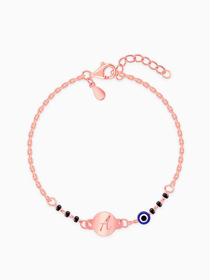 Rose Gold Personalised Nazariya Kids Bracelet (2 - 8 Years)