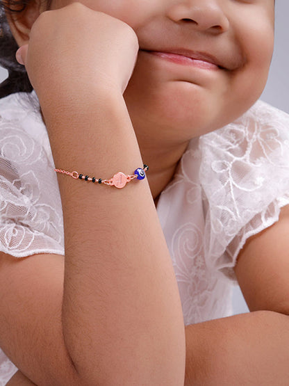 Rose Gold Personalised Nazariya Kids Bracelet (2 - 8 Years)