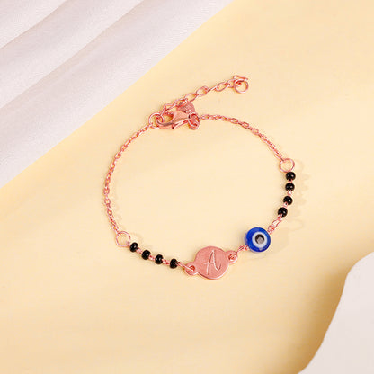 Rose Gold Personalised Nazariya Kids Bracelet (2 - 8 Years)