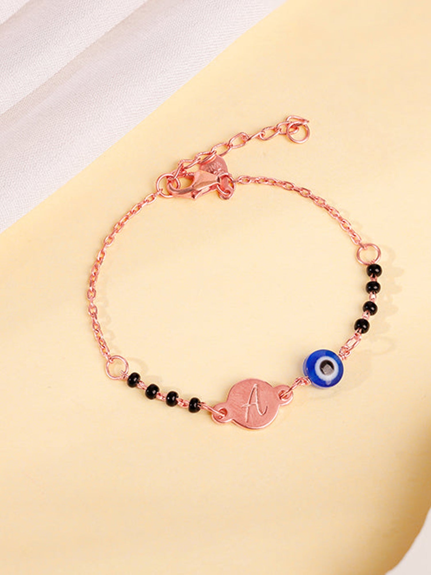 Rose Gold Personalised Nazariya Kids Bracelet (2 - 8 Years)