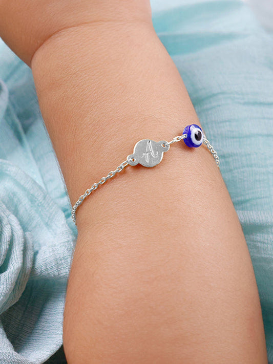 Silver Personalised Envy Gaze Kids Bracelet (0 - 2 Years)