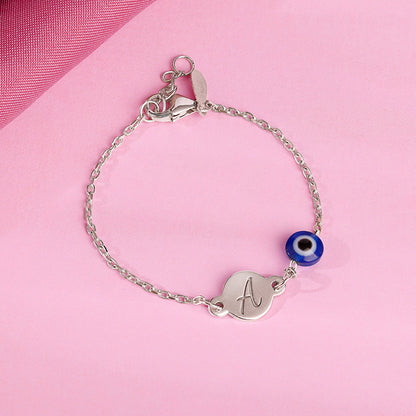 Silver Personalised Envy Gaze Kids Bracelet (0 - 2 Years)