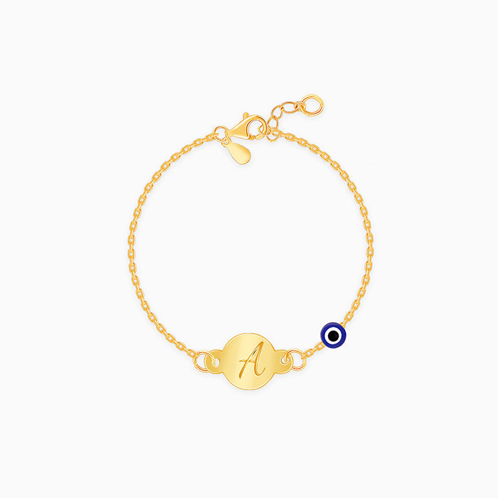 Golden Personalised Envy Gaze Kids Bracelet (0 - 2 Years)